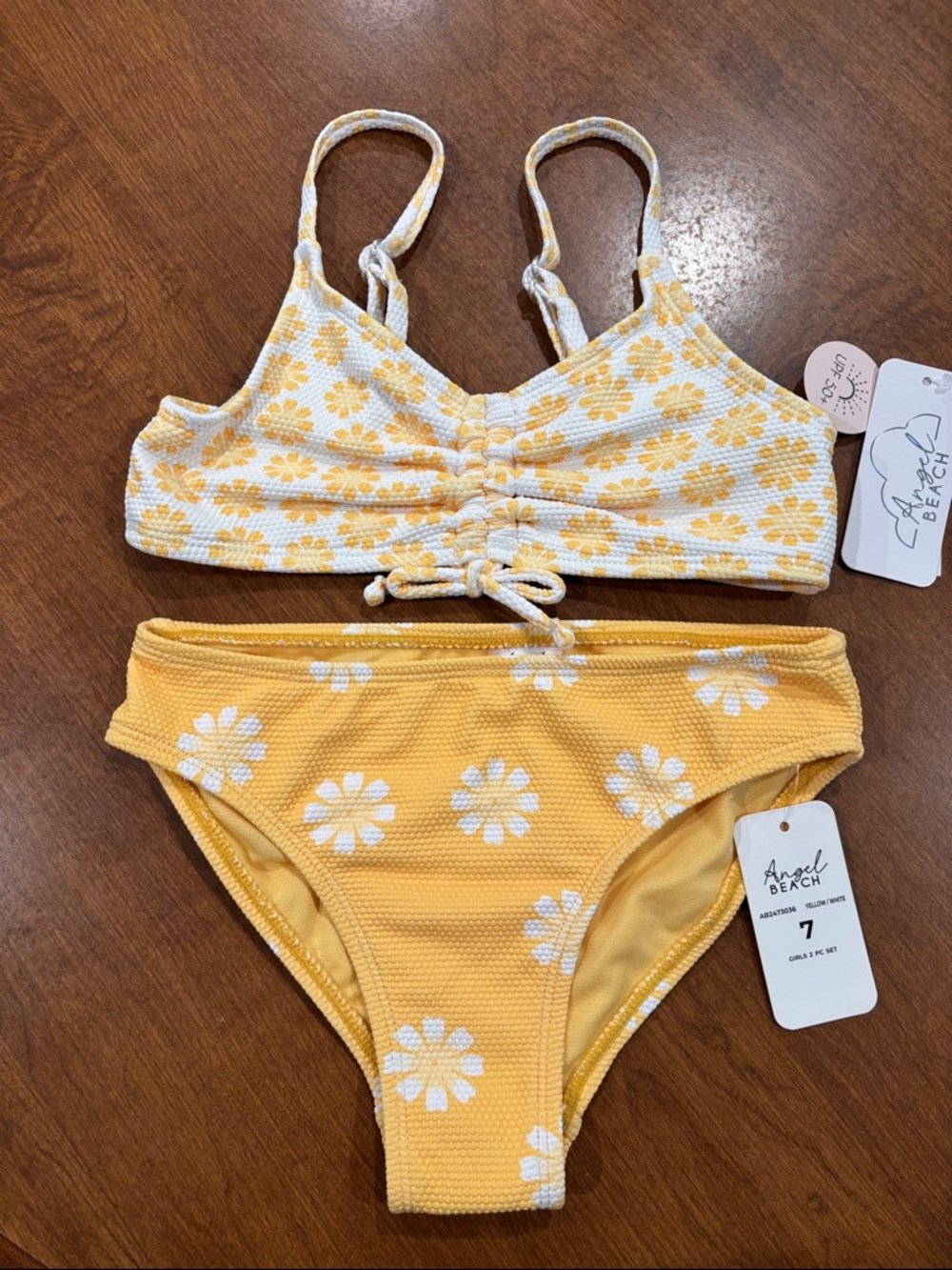 NWT Angel Yellow Daisy Bikini Set